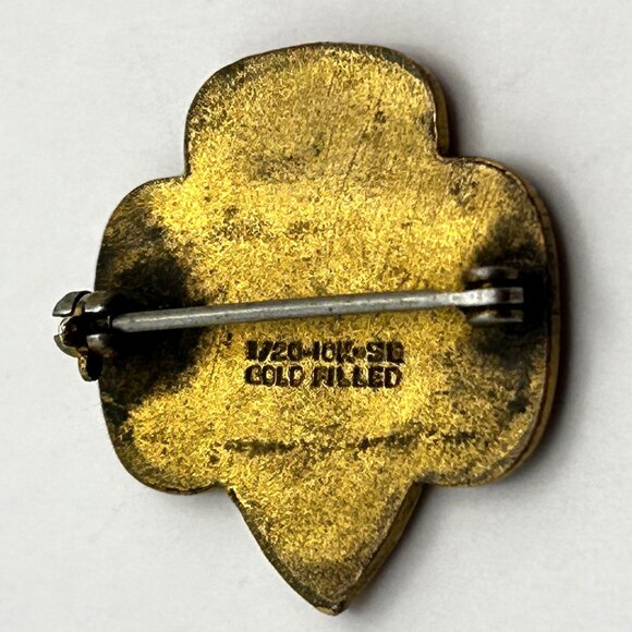 Vintage Girl Scouts USA 1/20 10K Gold Filled Membership Pin Eagle Emblem - Picture 8 of 9